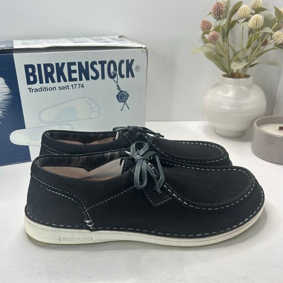 Birkenstock Pasadena Suede Moc Toe Shoe Nubuk Shoe Black Men 13/EU 46 NWB - Picture 4 of 10